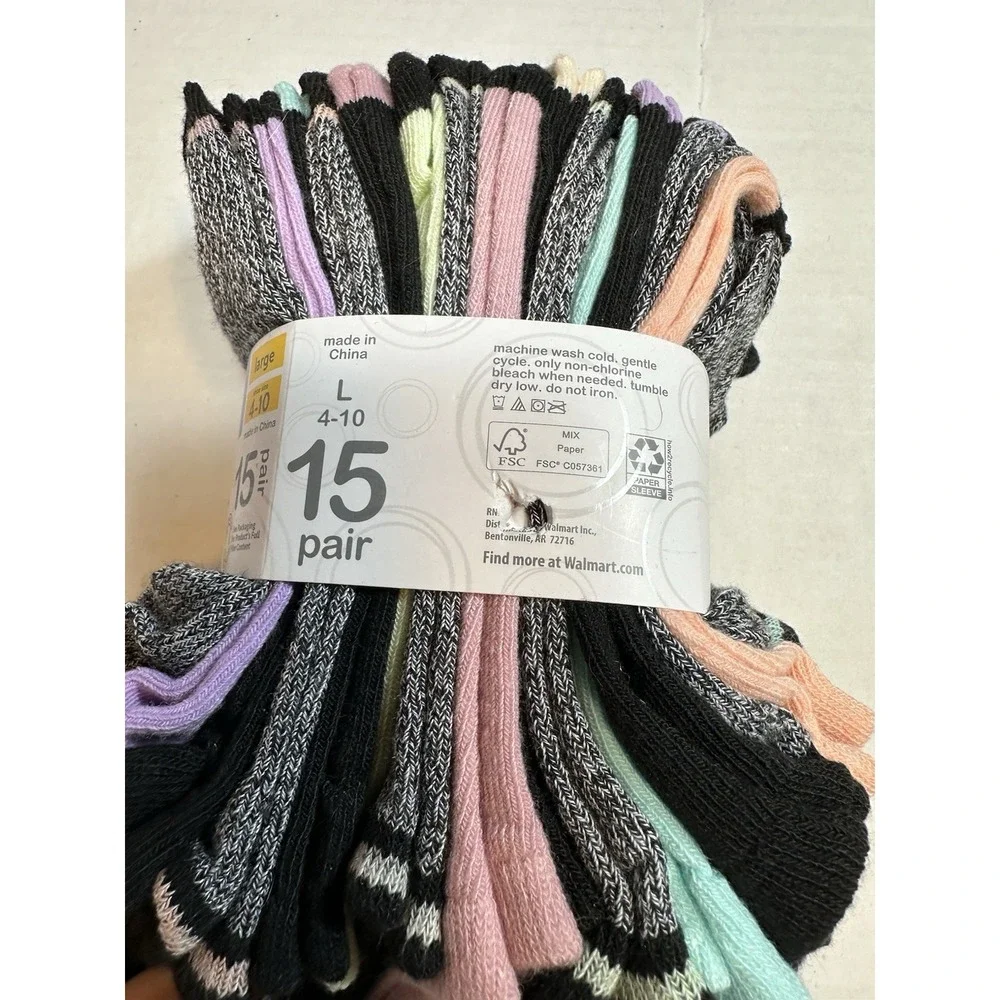 wonder nations girls‎ 15 pack no show ankle socks size large 4-10